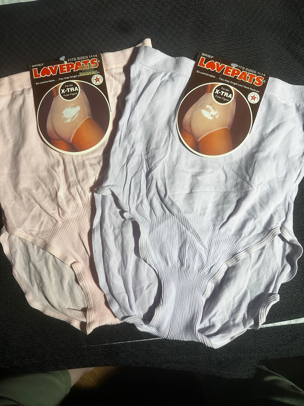 VTG LovePats Women's sizes 11-14 Stretch Briefs Underwear 2 pairs Purple Pink